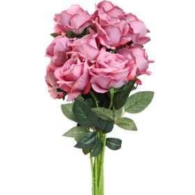 10 Pcs Artificial Rose Simulation Fake Flowers(Rouge)