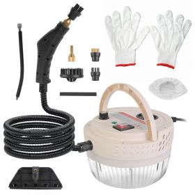 2500W Handheld High Temperature and Pressure Steamer Cleaner with 1400ML Tank 9 Accessories 6 Steam Levels for Dirt Grease Grout Tile Floor Couch Car