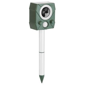 Solar Ultrasonic Animal Repeller USB Motion Sensor Animal Repellent Chaser IP55 Waterproof for Farm Garden Yard to Drive Deer Raccoon Squirrel