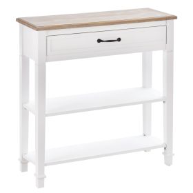 HOMCOM Retro Sofa Console Table White Multifunctional Hallway Entry Large Storage Durable