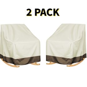 Baokaler Outdoor Furniture Covers, 600D Heavy Duty Waterproof Outdoor Chair Covers 2 Pack for Patio Garden, Beige&Mocha