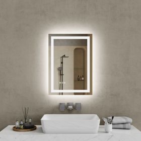 20"*28"LED Bathroom Mirror,Front-Lit and Back-Lit, Stepless Dimmable, 3 Colors CRI90+, Brightness Memory, Shatter-Proof,Anti-fog LED Vanity Mirro