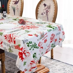 Muwago Christmas Rectangle Tablecloth 52x70 Inch - Holiday Decoration Printed New Year's Eve Oblong Table Cloth - Washable Fabric Xmas Table Cove