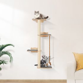 VEVOR Wall Mounted Cat Shelves Tree with Platform Tree-Shaped Cat Furniture