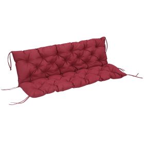 3 Seater Outdoor Swing Cushions with Backrest, Replacement Cushions for Patio Furniture, Wine Red