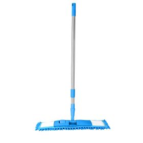 Microfiber Mop Metal Floor Dust Hairs Cleaning 360otatable Washable Refill Pads Hard Handle (Blue)
