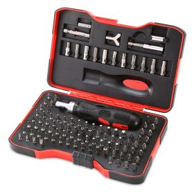 101Pcs Precision Security CRV Screwdriver Bits Set w/ Ratchet Screwdriver Handle Tamperproof Torx Hex Bits for Game Console Tablet PC