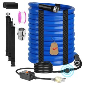 50FT Heated Water Hose for RV with Thermostat Water Line Anti Freeze Protection Down to -45 5/8	nner Diameter Heated Drinking Water Hose for Home