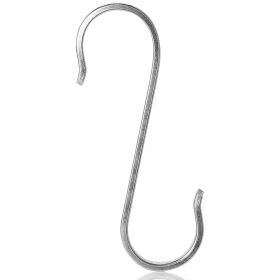5 Pcs Flat S Stainless Steel Hooks Heavy Duty Hook Hangers for Kitchen Bathroom Closet Store (Option: S)glHook(S)