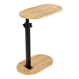 C-Shaped Bathtub Tray Table With Adjustable Height 360otatable Desktop Freestanding Bath Caddy Against Wall Couch Bed Sofa Side Table (Option: leg(Wood)