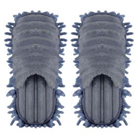 Mop Slippers Unisex Detachable Floor Mopping Shoes Microfiber Dusting Slippers for House Bathroom Kitchen Livingroom (Option: Grey_gM)