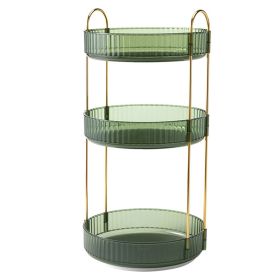 3 Tier Rotating Makeup Organizer 360pinning Perfume Cosmetic Storage Tray 55LBS Load Countertop Shelves for Lotion Lipstick (Option: Ggreen)