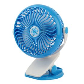 Clip Fan Rechargeable Battery USB Rotation Fan Speed Adjustable Low Noise For Home Office Desk (Option: Blueg)