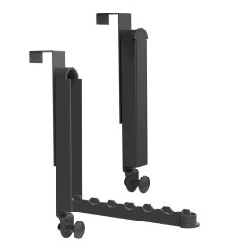 2Pcs Over The Door Hanger Hooks For Clothes Foldable Clothes Drying Rack For Laundry Coats Towels Portable Clothing Hanger Hook For 1.81In Thickness D (Option: Ggrey)