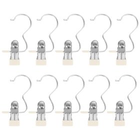 30 Pack Hanging Clips for Closet Multifunctional Clothes Pins Heavy Duty Space-saving Laundry Hooks for Boots Jeans Hats Towels Socks Pants Handbags T (Option: gBeige)