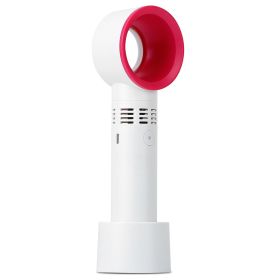 Portable Handheld Bladeless Fan Rechargeable Cooling USB Fan Desktop Use Fan w/ 3 Gears LED Indicator Cooling Fan (Option: Whigte)