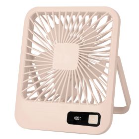 Mini Desktop Cooling Fan Rechargeable Battery Powered Personal Fan Speed Adjustment Strong Airflow Quiet Travel Fan with LCD Display for Home Office T (Option: Beige)_GgPCT4202)