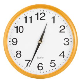 Round Wall Clock Silent Non-Ticking 10-inch Precise Quartz Battery Operated Hanging Clock for Home Office School (Option: GgLD)
