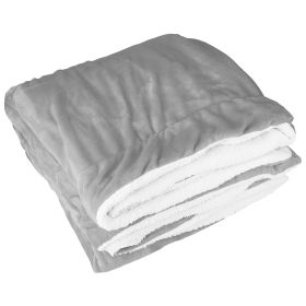 Fleece Throw Blanket Warm Soft Flannel Bed Cover Cuddly Cozy Sofa Travel Car Blanket w/ Queen King Throw Size Optional (Option: Qugeen_Grey)