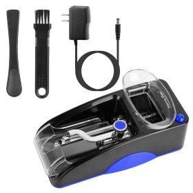 Electric Cigarette Rolling Machine Automatic Tobacco Roller Maker DIY Smoking Tool w/ Transparent Tobacco Hopper Collection Container Brush (Option: legr(Blue)