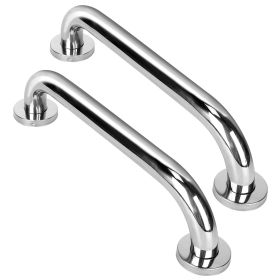 2Pcs Bath Grab Bar 11.8in Sturdy Stainless Steel Shower Safety Handle For Bathtub Toilet Stairway Anti-slip Handrail Balance Bar 220LBS Pull Force (Option: g30cm)