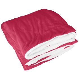 Fleece Throw Blanket Warm Soft Flannel Bed Cover Cuddly Cozy Sofa Travel Car Blanket w/ Queen King Throw Size Optional (Option: Kigng_Red)