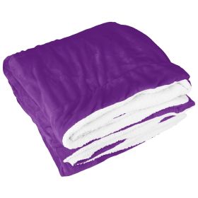 Fleece Throw Blanket Warm Soft Flannel Bed Cover Cuddly Cozy Sofa Travel Car Blanket w/ Queen King Throw Size Optional (Option: Kigng_Plum)