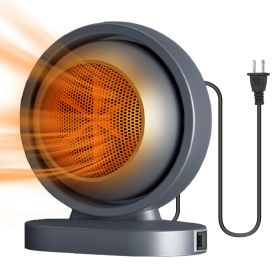 380W Space Heater with 30ilting Angle 3S Fast Heating Portable Desktop Electric Heater For Indoor Use With Overheat Protection Tip Over Protection (Option: Greyg)