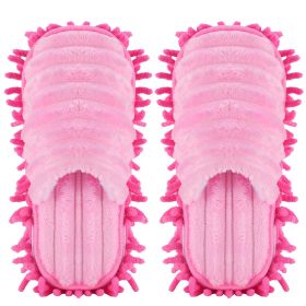 Mop Slippers Unisex Detachable Floor Mopping Shoes Microfiber Dusting Slippers for House Bathroom Kitchen Livingroom (Option: Pink_gL)