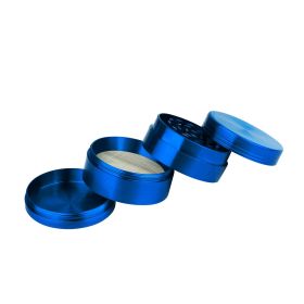 Magnetic Herb Spice Tobacco Grinder 2-inch 4-Piece Zinc Alloy Crusher Kitchen Mill with Pollen Scraper (Option: rignder(Blue)