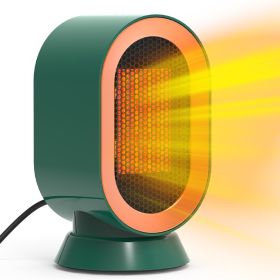 1200W Oscillating Electric Space Heater Mini Desk Heater with 2 Modes 3S Fast Heating Tip-over Overheat Protection for Home Office (Option: Greegn)