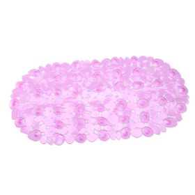 Non-Slip Bath Mat Massage Pebble Shower Mat Anti-Bacterial w/ Suction Cups Drain Holes (Option: gBabyPink)