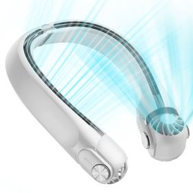 Portable Neck Hanging Fan Hands-free Cooling Personal Fan with 3 Speeds 360ir Flow Adjustable Neck Width for Home Office Travel Dormitory (Option: White)_GgPCT5019)