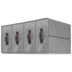 4Pcs Bed Sheet Set Organizers Foldable Bedsheets Storage Bins For Clothing Duvet Cover Pillowcase King Queen Bedsheet Closet Bedding Container With La (Option: Ggrey)