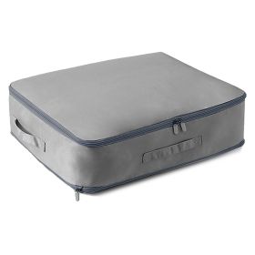 Large Foldable Storage Bag For Comforter Quilt Blanket Clothes Pillows Beddings Self Compression Organizer For Duvet Closet Storage Containers With Du (Option: Grey_gM)