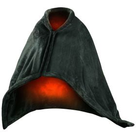 USB Heated Blanket Electric Heated Blanket Heated Poncho Shawl Wrap Throw with Zipper Washable for Home Office 59*31in (Option: Stgandard)