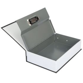 Portable Book Safe with 3-Digit Combination Lock Diversion Safe Money Jewelry Storage Box (Option: Black_Sg)