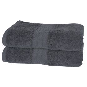 2Pcs Bath Towels 31.5X55.1 Inch Cotton Towel Set 700 GSM Bath Sheet Quick-Dry Head Wrap (Option: Grgey)