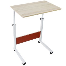 31.5x15.74x35in Mobile Laptop Desk Height Adjustable Rolling Wheels 88LBS Load Standing Table Sofa Bed Side Desk Cart Home Office Use (Option: WhiteMaple)g_(L)